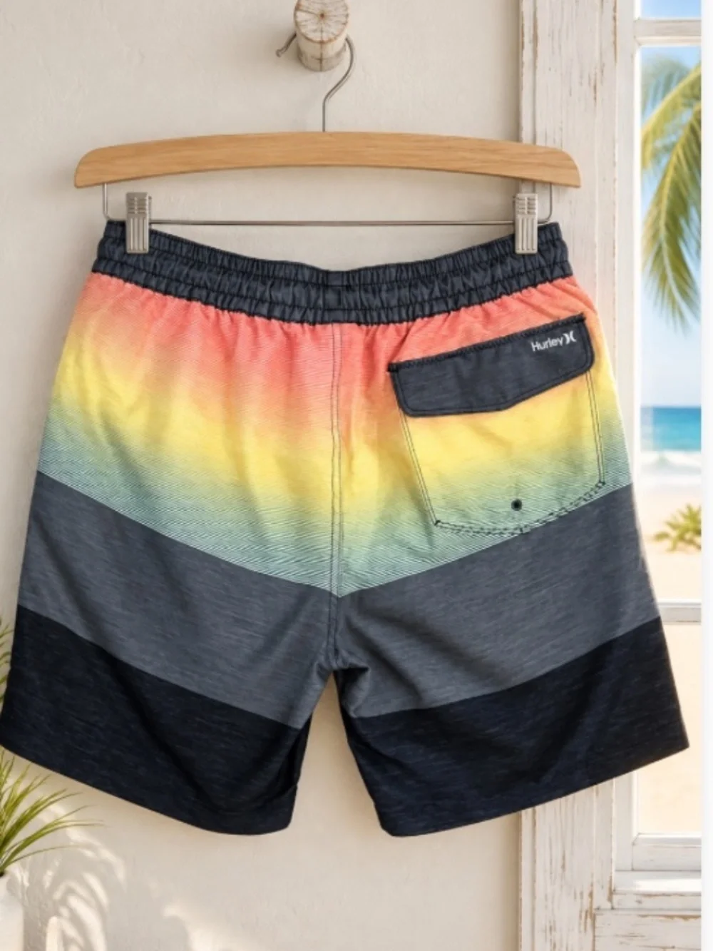 Hurley Men's Color block Swim Volleyball Surf Shorts Size Medium